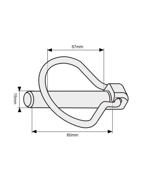 Pasador Pera, Ø pasador15mm x 60mm