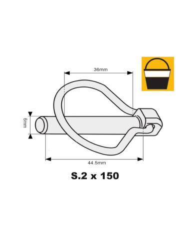 Pasador Pera, Ø pasador6mm x 44.5mm (150 pzas....