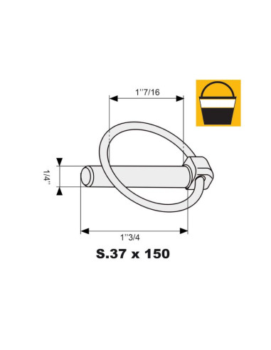 Pasador Pera, Ø pasador6mm x 44.5mm (150 pzas....