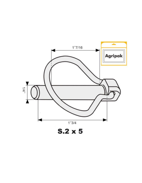 Pasador Pera, Ø pasador6mm x 44.5mm (5 pzas. Blister)