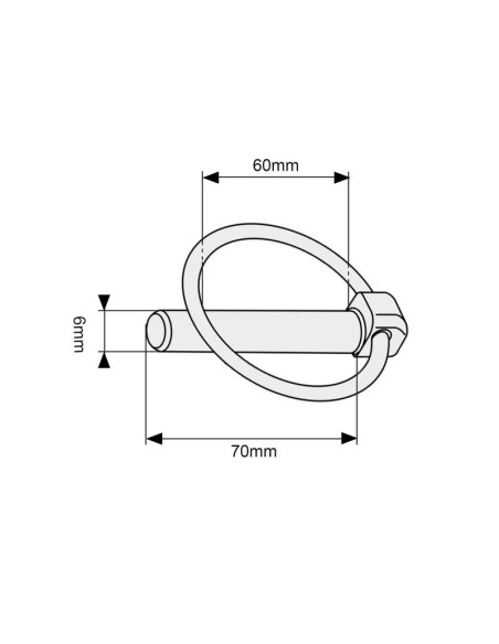 Pasador Pera, Ø pasador6mm x 70mm
