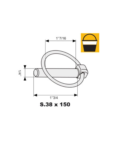 Pasador Pera, Ø pasador8mm x 44.5mm (150 pzas....