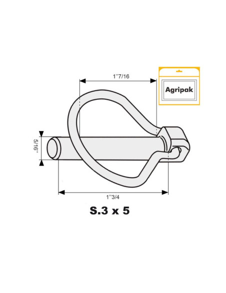 Pasador Pera, Ø pasador8mm x 44.5mm (5 pzas. Blister)
