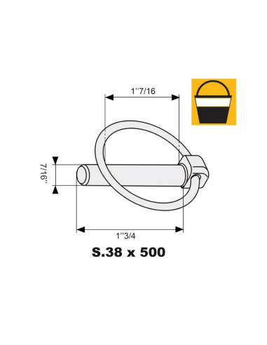 Pasador Pera, Ø pasador8mm x 44.5mm (500 pzas....