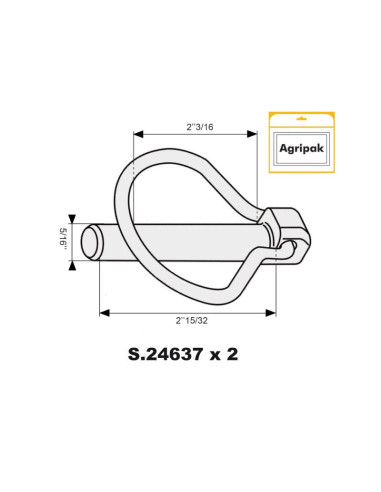 Pasador Pera, Ø pasador8mm x 62mm (2 pzas....