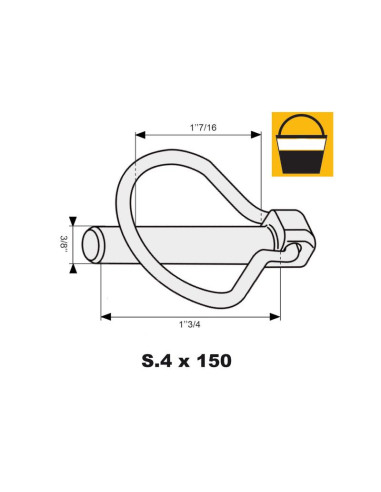 Pasador Pera, Ø pasador9mm x 44.5mm (150 pzas....