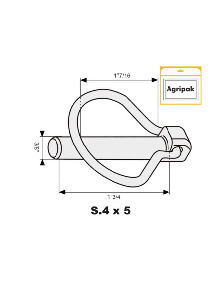 Pasador Pera, Ø pasador9mm x 44.5mm (5 pzas. Blister)