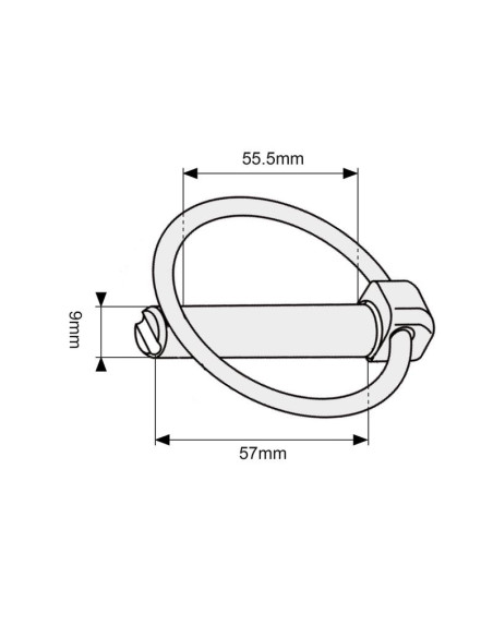 Pasador Pera, Ø pasador9mm x 57mm