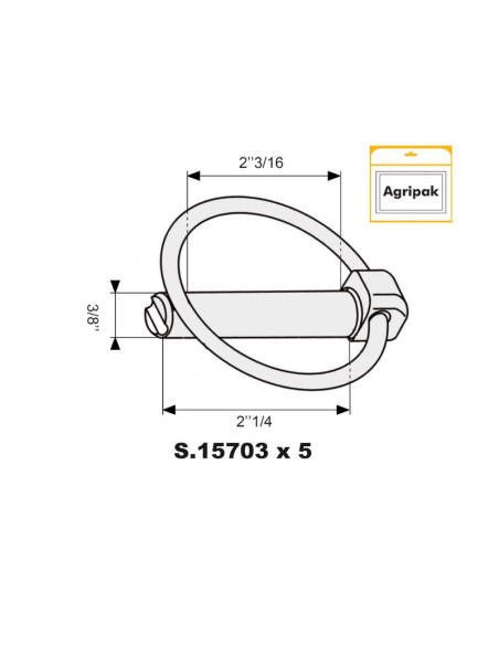 Pasador Pera, Ø pasador9mm x 57mm (5 pzas. Blister)