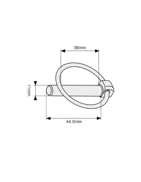 Redondo Conjunto Pasador Pera, Cadena y Gancho, Ø pasador11mm