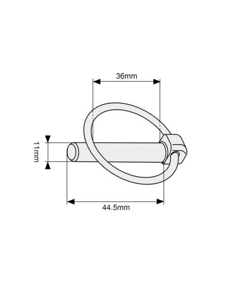 Redondo Conjunto Pasador Pera, Cadena y Gancho, Ø pasador11mm