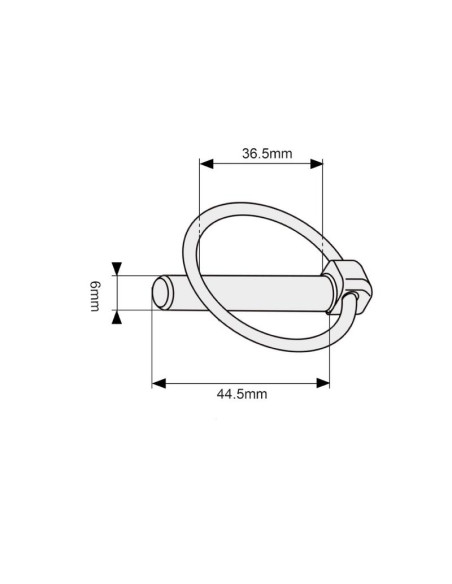 Redondo Conjunto Pasador Pera, Cadena y Gancho, Ø pasador6mm