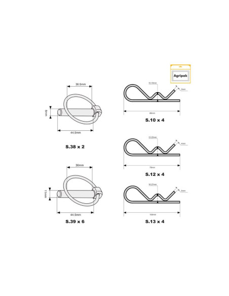 Surtido Pasador Pera & Pasador Beta (20 pzas. Blister)