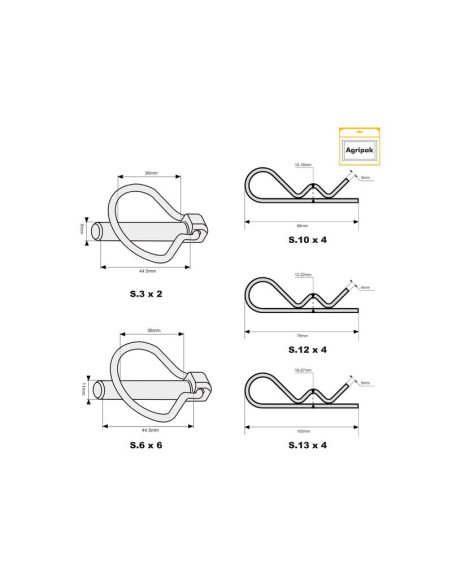 Surtido Pasador Pera & Pasador Beta (20 pzas. Blister)