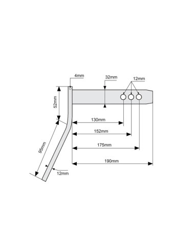 Bulón 32x130-152-175mm Cat.3