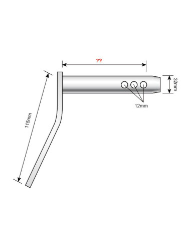 Bulón 32x130-152-175mm Cat.3