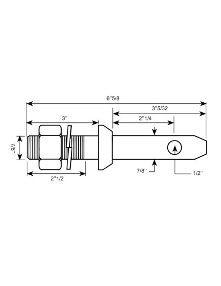 Bulón Brazo Inferior 22x168mm, Tamaño de rosca 7/8x64mm Cat. 1