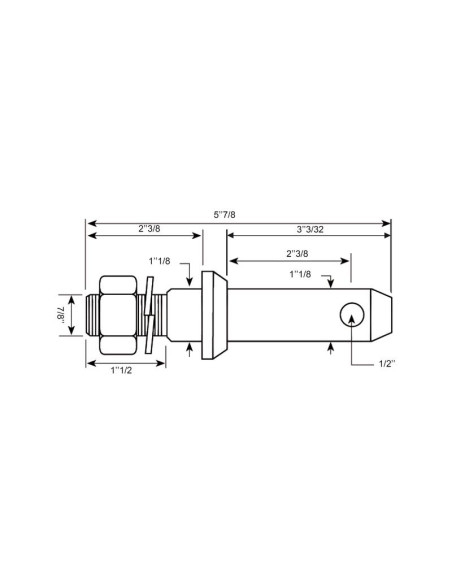 Bulón Brazo Inferior 28x149mm, Tamaño de rosca 7/8''x38mm Cat. 2
