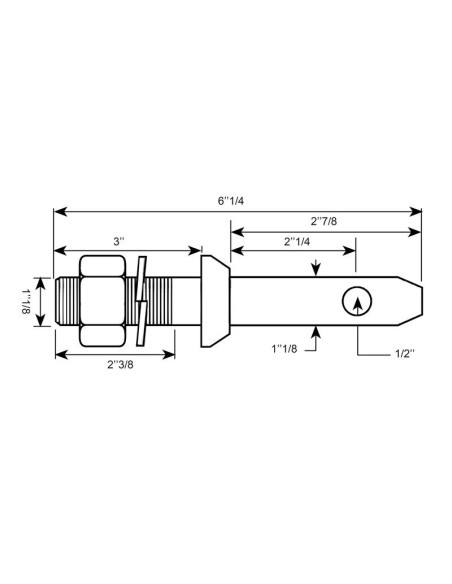 Bulón Brazo Inferior 28x159mm, Tamaño de rosca 11/8x60mm Cat. 2