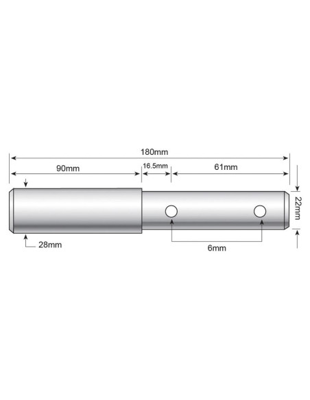 Bulón Doble Brazo Inferior 22 - 28x180mm, Tamaño de rosca Tamaño de rosca 1/2