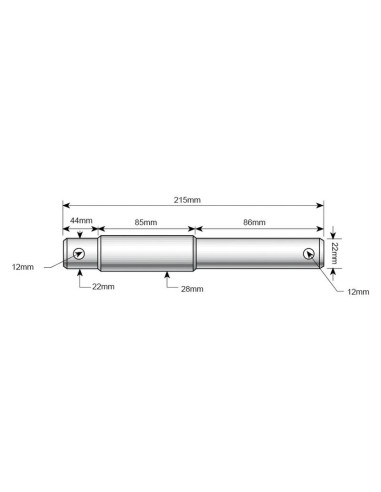 Bulón Doble Brazo Inferior 22 - 28x215mm,...
