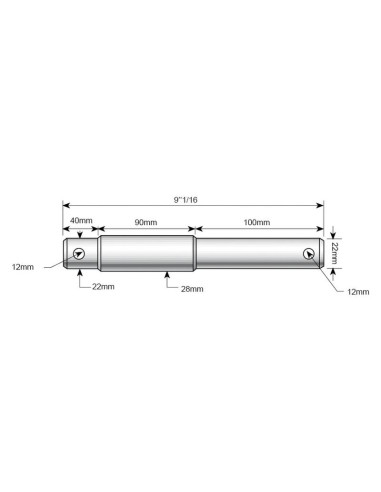 Bulón Doble Brazo Inferior 22 - 28x230mm,...