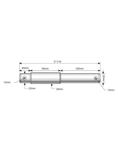 Bulón Doble Brazo Inferior 22 - 28x230mm, Tamaño de rosca Tamaño de rosca 1/2