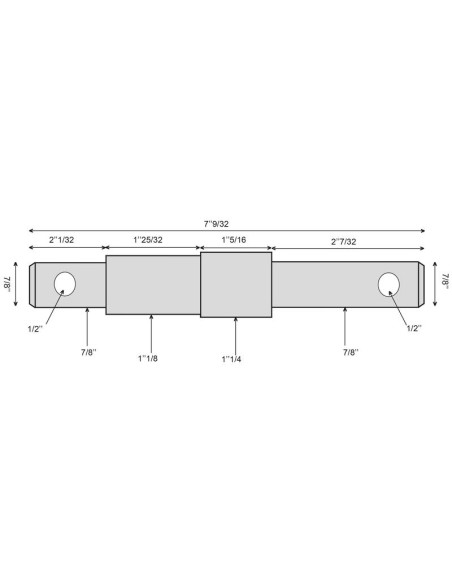 Bulón Doble Brazo Inferior 22-28-32x185mm, Tamaño de rosca Tamaño de rosca 1/2