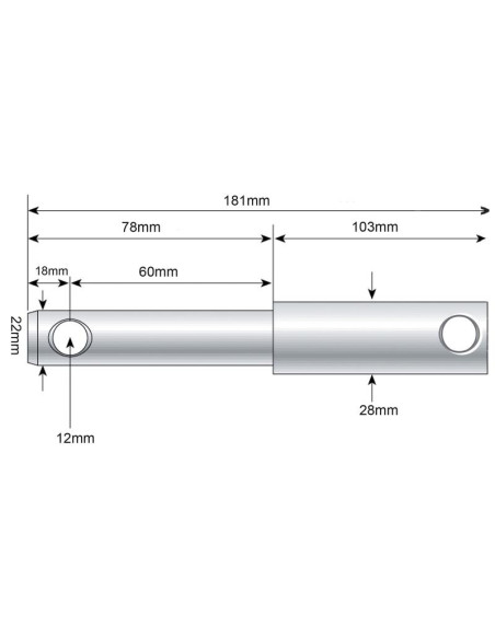 Bulón Para Soldar Brazo Inferior 22 - 28x181mm Cat. 1/2
