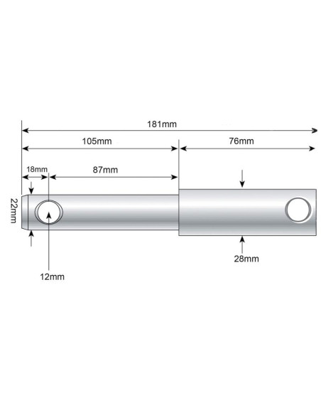 Bulón Para Soldar Brazo Inferior 22 - 28x181mm Cat. 1/2