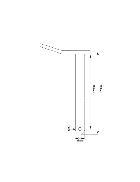 Pasador Oscilante Barra Porta Aperos 25x250mm