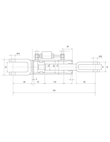 Caja Niveladora Hidráulica (Se suministra con: latiguillos), Mín. Longitud: 370mm, Orificio del cilindro: 63mm.