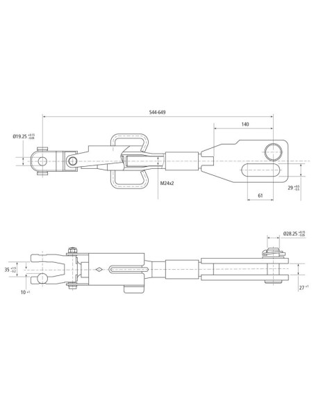 Caja Niveladora Hidráulica (Se suministra con: latiguillos), Mín. Longitud: 545mm, Orificio del cilindro: 70mm.