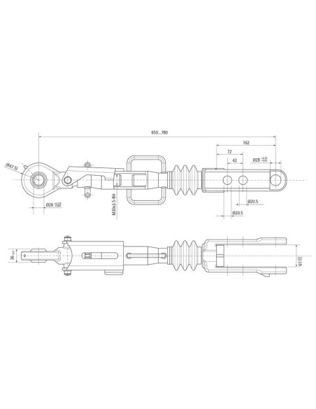 Caja Niveladora Hidráulica (Se suministra con: latiguillos), Mín. Longitud: 680mm, Orificio del cilindro: 80mm.
