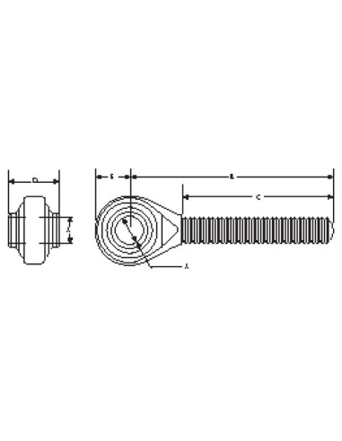 Rótula Forjada Tercer Punto - 1 1/8'' UNC - Cat.1