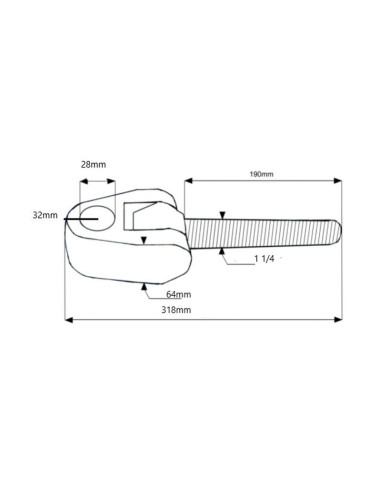 Top Link Knuckle Thread - Cat.28mm - Tamaño de...