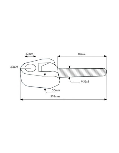 Top Link Knuckle Thread - Cat.37mm - Tamaño de...