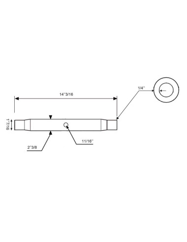 Tubo Centro Tercer Punto - M36x3 métrica - 360mm