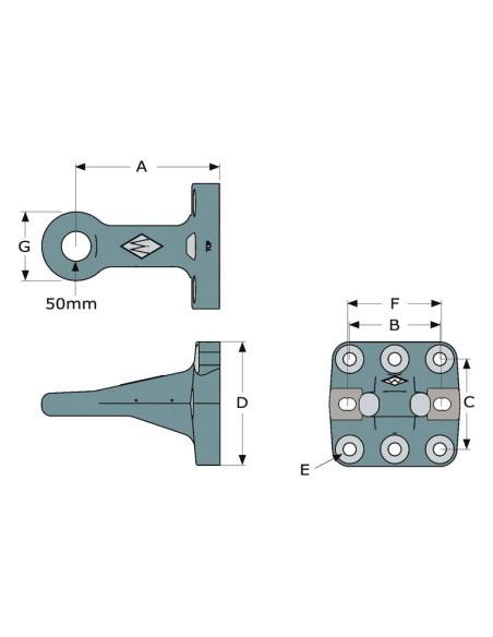Aro de brida de tracción 50mm