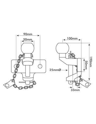 Enganche Doble Remolque 50mm