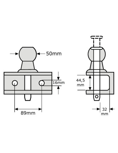 Enganche Doble Remolque 50mm (Naranja)
