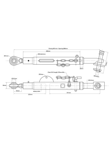 Barra Estabilizadora - Tamaño de la bola 19mm -...