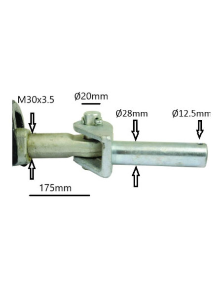 Barra Estabilizadora Automática - Rótula Ø19mm - Bulón Ø28mm - Mín. Longitud:430mm - M30x3.5