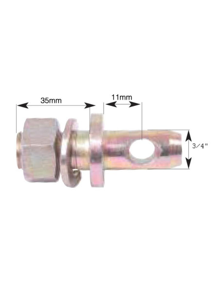 Bulón estabilizador 19x7mm, Tamaño de rosca 3/4''x28.5mm