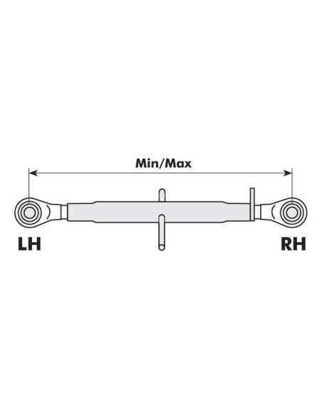 Tercer Punto (Cat.0/0) Rótula and Rótula, 3/4'', Mín. Longitud: 280mm.