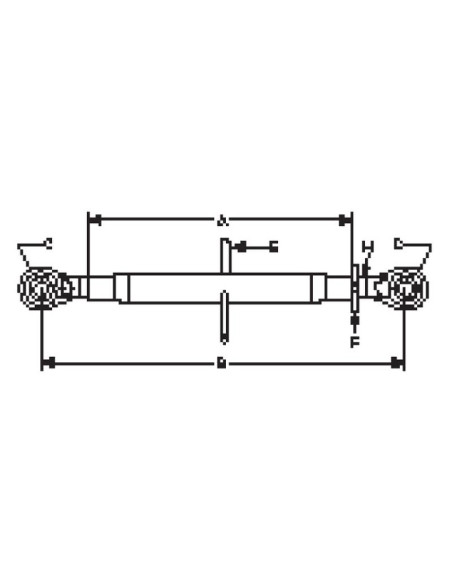 Tercer Punto (Cat.1/1) Rótula and Rótula, 1 1/8'', Mín. Longitud: 520mm.
