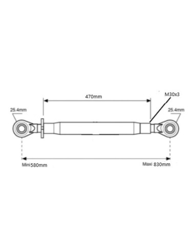 Tercer Punto (Cat.2/2) Rótula y Rótula, M30x3,...