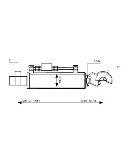 Tercer Punto Hidráulico (Cat.-/2) y CBM Enganche rápido, Orificio del cilindro: 63mm, Mín. Longitud : 540mm.