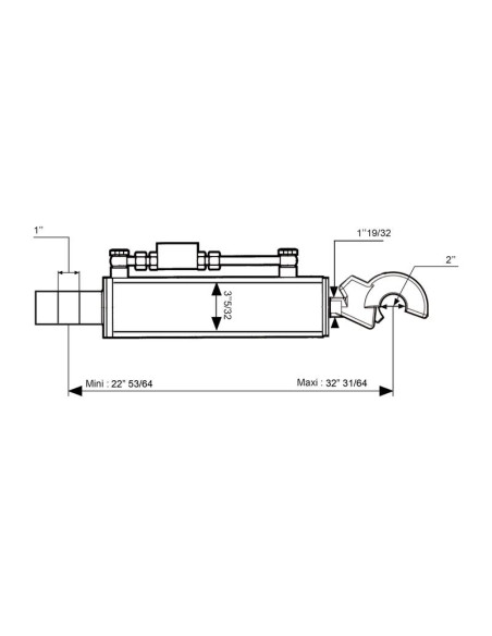 Tercer Punto Hidráulico (Cat.-/2) y CBM Enganche rápido, Orificio del cilindro: 80mm, Mín. Longitud : 580mm.