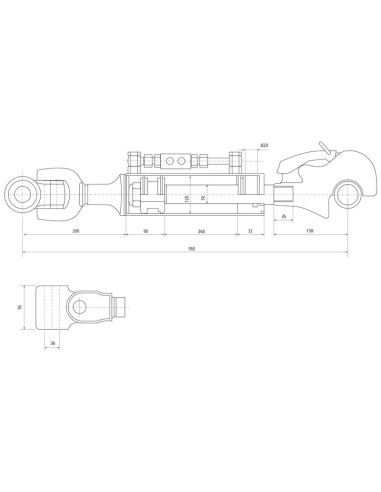 Tercer Punto Hidráulico (Cat.36mm/4) Nudo y CBM...